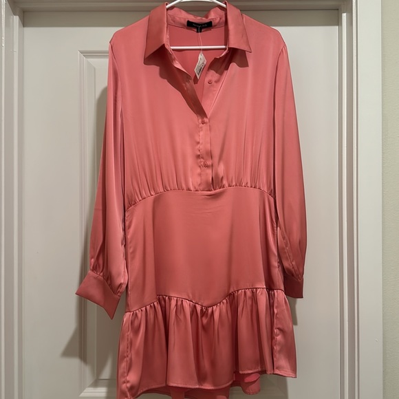 STRUT & BOLD SATIN BUTTON UP DRESS SIZE L NWT - Picture 3 of 3